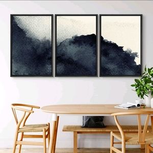 Framed Abstract Zen Canvas Wall Art (Set of 3)